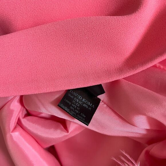 David Koma High Slit Feather Bra Dress in‎ Pink - Picture 15 of 16